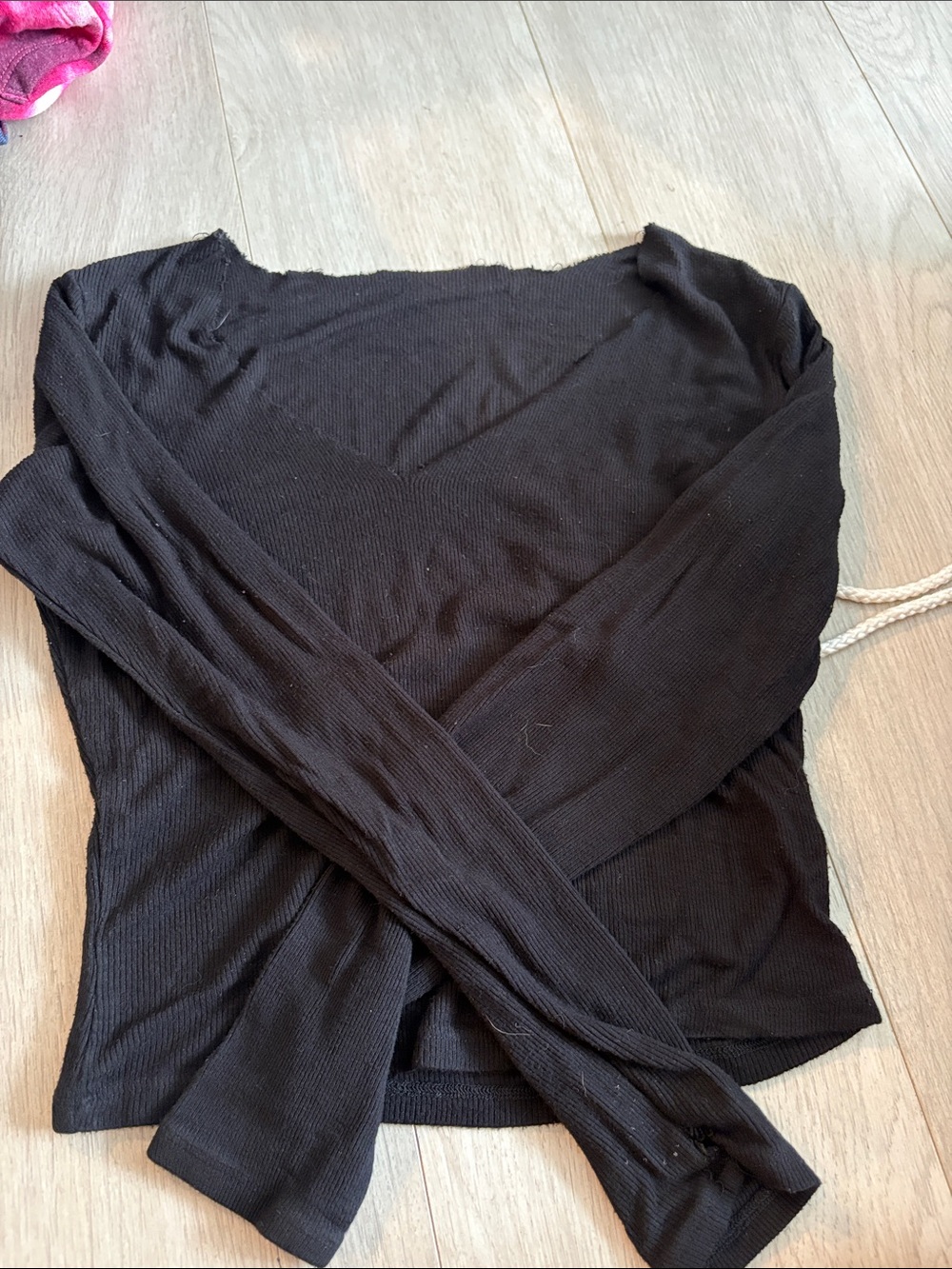 Garage Off-the-Shoulder Ribbed Sweater in Black